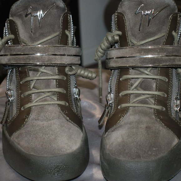 Giuseppe Zanotti May London Olive Green Suede Mid Sneaker UK42 main image 8